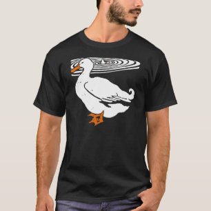 Victoriaans Woodcut Duck op T Shirt