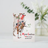  Victoriaans Wooden Dansende kerstpoppen Briefkaart (Staand voorkant)