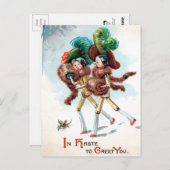  Victoriaans Wooden Doll-Briefkaart Briefkaart (Voorkant / Achterkant)