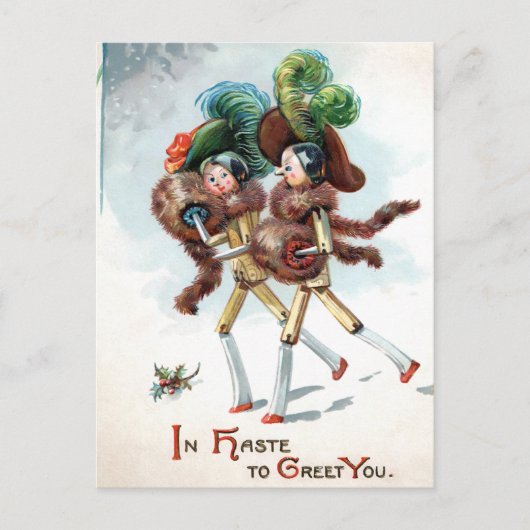  Victoriaans Wooden Doll-Briefkaart Briefkaart (Voorkant)