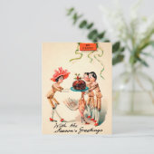  Victoriaans Wooden Dolls Plum Pudding Briefkaart (Staand voorkant)