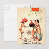  Victoriaans Wooden Dolls Plum Pudding Briefkaart (Voorkant / Achterkant)