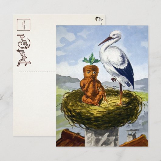 Victoriaans wortelBaby in een nestBriefkaart Briefkaart (Voorkant / Achterkant)