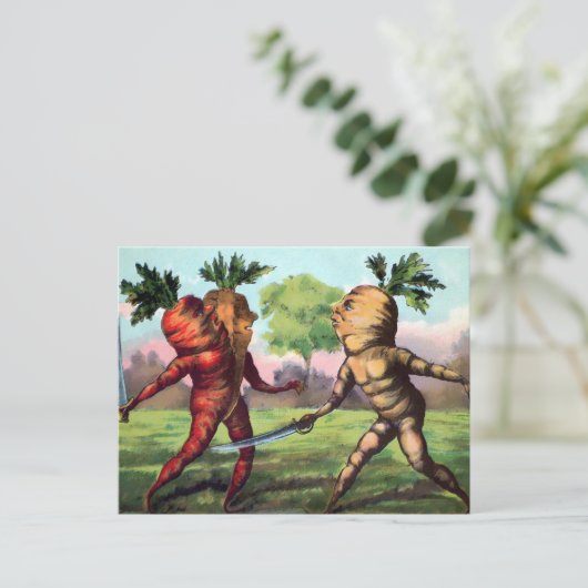 Victoriaans wortelduel Briefkaart (Staand voorkant)