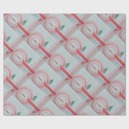 Victoriaans X-mas  kaars van 1940 Cadeaupapier (Vlak)