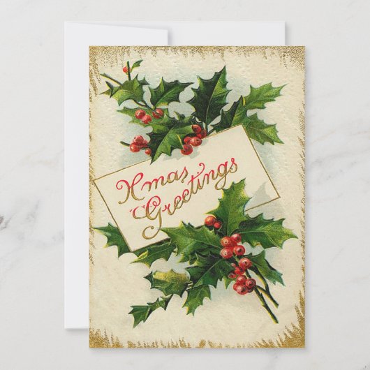 Victoriaans XMas Greetings-kerstkaart Feestdagenkaart (Voorkant)