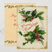 Victoriaans XMas Greetings-kerstkaart Feestdagenkaart (Voorkant / Achterkant)