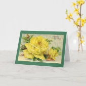 Victoriaans Yellow Rose Verjaardag Kaart (Gele Bloem)