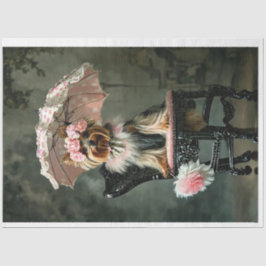  Victoriaans Yorkie paraplu Decoupge Tissuepapier