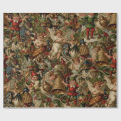 Victoriaans Yuletide Abundance Wrapping Paper Cadeaupapier (Vlak)