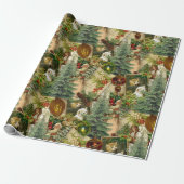 Victoriaans Yuletide Splendor Cadeaupapier (Uitgerold)