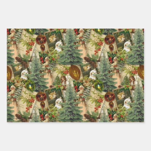 Victoriaans Yuletide Splendor Inpakpapier Vel (Voorkant 2)