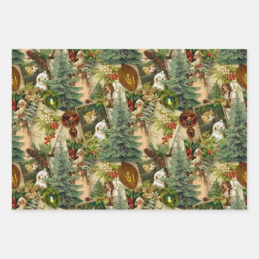Victoriaans Yuletide Splendor Inpakpapier Vel (Voorkant)
