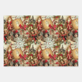 Victoriaans Yuletide Treasures Collage Inpakpapier Vel (Voorkant)