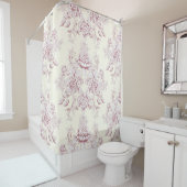 Victoriaans, zacht geel, zacht roze, floreel, patr douchegordijn (In situ)
