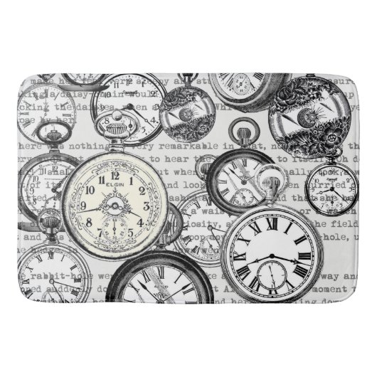 Victoriaans zakhorloge Alice in Wonderland Badmat (Voorkant)