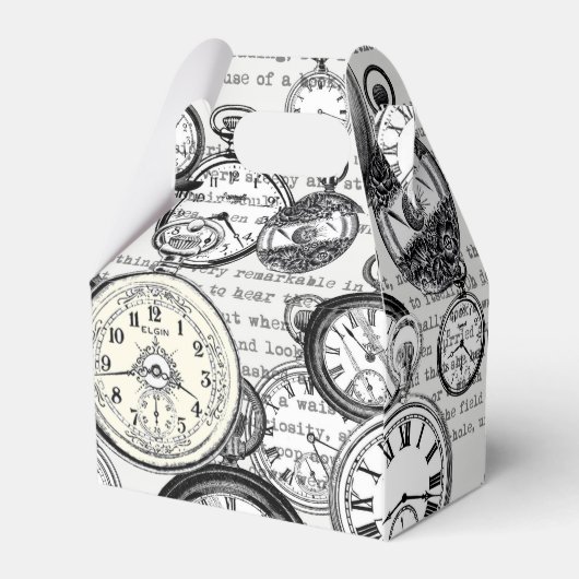 Victoriaans zakhorloge Alice in Wonderland Bedankdoosjes (Achterkant)