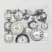 Victoriaans zakhorloge Alice in Wonderland Briefkaart (Voorkant)