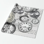 Victoriaans zakhorloge Alice in Wonderland Cadeaupapier (Uitgerold)