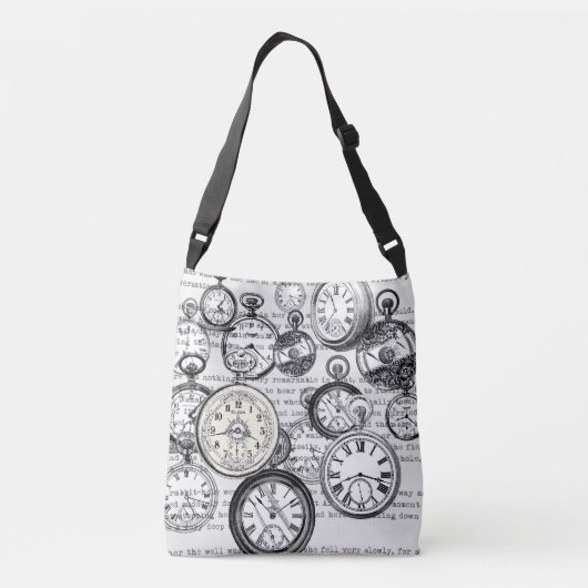 Victoriaans zakhorloge Alice in Wonderland Crossbody Tas (Achterkant)