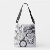 Victoriaans zakhorloge Alice in Wonderland Crossbody Tas (Voorkant)