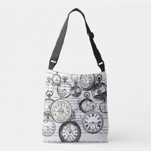 Victoriaans zakhorloge Alice in Wonderland Crossbody Tas (Voorkant)