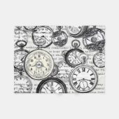 Victoriaans zakhorloge Alice in Wonderland Fleece Deken (Voorkant (Horizontaal))