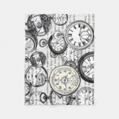 Victoriaans zakhorloge Alice in Wonderland Fleece Deken (Voorkant)