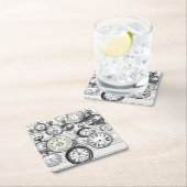 Victoriaans zakhorloge Alice in Wonderland Kartonnen Onderzetters (Insitu)