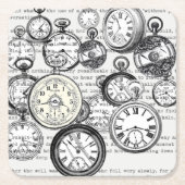 Victoriaans zakhorloge Alice in Wonderland Kartonnen Onderzetters (Voorkant)