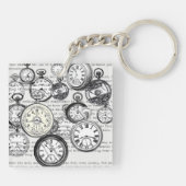 Victoriaans zakhorloge Alice in Wonderland Sleutelhanger (Achterkant)