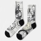 Victoriaans zakhorloge Alice in Wonderland Sokken (Links)