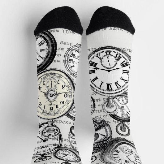 Victoriaans zakhorloge Alice in Wonderland Sokken (Top)