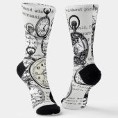 Victoriaans zakhorloge Alice in Wonderland Sokken (Gebogen)