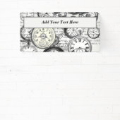 Victoriaans zakhorloge Alice in Wonderland Spandoek (Insitu)