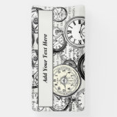 Victoriaans zakhorloge Alice in Wonderland Spandoek (Verticaal)