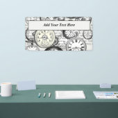 Victoriaans zakhorloge Alice in Wonderland Spandoek (Beurs)