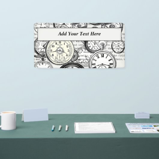 Victoriaans zakhorloge Alice in Wonderland Spandoek (Beurs)