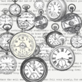 Victoriaans zakhorloge Alice in Wonderland Sticker (Voorkant)