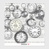 Victoriaans zakhorloge Alice in Wonderland Sticker (Vel)