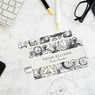 Victoriaans zakhorloge Alice in Wonderland Visitekaartje