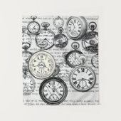 Victoriaans zakhorloge Alice in Wonderland Wandkleed (Voorkant)