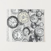 Victoriaans zakhorloge Alice in Wonderland Wandkleed (Voorkant (horizontaal))