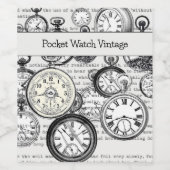 Victoriaans zakhorloge Alice in Wonderland Wijn Etiket (Enkel label)