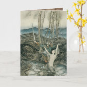 Victoriaans zeemeermin Wenskaart Kaart (Gele Bloem)