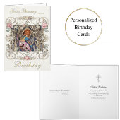 Victoriaans zilveren Lijst met roze rozen Verjaard Kaart