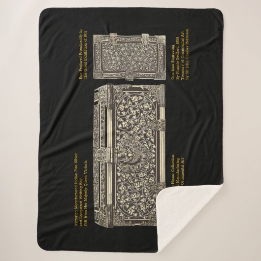 Victoriaans zilveren schrijfdoos op Sherpa-deken Sherpa Deken (Voorkant)