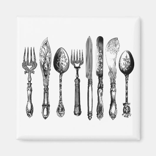 Victoriaans zilvervis magneet (Voorkant)