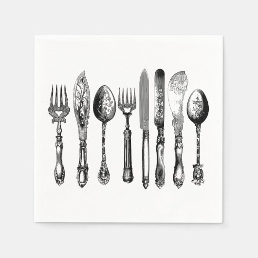 Victoriaans zilvervis servet (Voorkant)