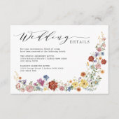 Victoriaans Zomer Tuin Wildflower Wedding Details Informatiekaartje (Voorkant)